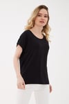 Fashion Friends Streç Regular Fit Yuvarlak Yaka Bayan Bluz 25Y0194K1 SİYAH