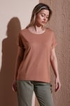 Fashion Friends Streç Regular Fit Yuvarlak Yaka Bayan Bluz 25Y0194K1 KAHVE