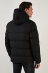 Fermuarlı Cepli Slim Fit Kapüşonlu Şişme Erkek Mont 5711050 SİYAH