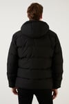 Fermuarlı Cepli Slim Fit Kapüşonlu Şişme Erkek Mont 5711050 SİYAH