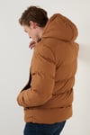Fermuarlı Cepli Slim Fit Kapüşonlu Şişme Erkek Mont 5711050 HARDAL