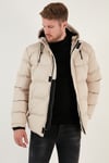 Fermuarlı Cepli Slim Fit Kapüşonlu Şişme Erkek Mont 5711050 TAŞ