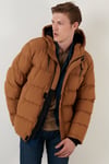 Fermuarlı Cepli Slim Fit Kapüşonlu Şişme Erkek Mont 5711050 HARDAL