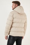Fermuarlı Cepli Slim Fit Kapüşonlu Şişme Erkek Mont 5711050 TAŞ