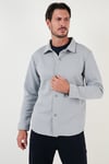 Fitilli Çıtçıtlı Relaxed Fit Erkek Gömlek 5905510 AÇIK GRİ