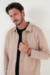 Fitilli Çıtçıtlı Relaxed Fit Erkek Gömlek 5905510 VİZON