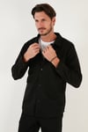 Fitilli Çıtçıtlı Relaxed Fit Erkek Gömlek 5905510 SİYAH