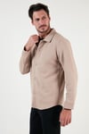 Fitilli Çıtçıtlı Relaxed Fit Erkek Gömlek 5905510 VİZON
