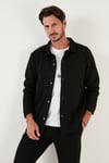 Fitilli Çıtçıtlı Relaxed Fit Erkek Gömlek 5905510 SİYAH