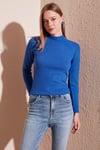 Fitilli Esnek Slim Fit Yarım Balıkçı Yaka Kadın Kazak 5865344 SAKS