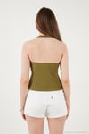 Fitilli Fitted Fit Halter Yaka Sırt Dekolteli Kadın Yelek 5866515 YAĞ YEŞİLİ