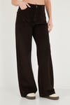 Fitilli Kadife Dokulu Bol Paça Wide Leg Kadın Pantolon 668YP5682 Acı Kahve