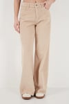 Fitilli Kadife Dokulu Bol Paça Wide Leg Kadın Pantolon 668YP5682 KOYU TAŞ