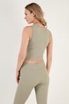 Fitilli Super Crop Örme Kadın Atlet 5865554 Olive