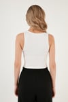 Fitilli Super Crop Örme Kadın Atlet 5865554 BEYAZ