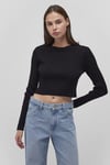 Fitted Fit Bisiklet Yaka Fitilli Crop Kadın Kazak 1710518-900 SİYAH