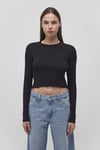 Fitted Fit Bisiklet Yaka Fitilli Crop Kadın Kazak 1710518-900 SİYAH
