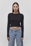 Fitted Fit Bisiklet Yaka Fitilli Crop Kadın Kazak 1710518-900 SİYAH