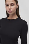 Fitted Fit Bisiklet Yaka Fitilli Crop Kadın Kazak 1710518-900 SİYAH