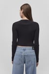 Fitted Fit Bisiklet Yaka Fitilli Crop Kadın Kazak 1710518-900 SİYAH