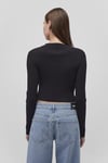 Fitted Fit Bisiklet Yaka Fitilli Crop Kadın Kazak 1710518-900 SİYAH