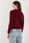 Fitted Fit Bisiklet Yaka Yumuşak Dokulu Crop Kadın Hırka 4615559 BORDO