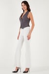 Fitted Fit Düğmeli V Yaka Düğmeli Kadın Yelek 6696796 FÜME