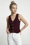 Fittili Regular Fit V Yaka Düğmeli Kadın Yelek 5866559 MÜRDÜM