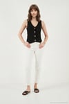 Fittili Regular Fit V Yaka Düğmeli Kadın Yelek 5866559 SİYAH
