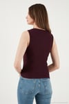 Fittili Regular Fit V Yaka Düğmeli Kadın Yelek 5866559 MÜRDÜM