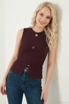 Fittted Fit Bisiklet Yaka Aksesuar Detaylı Kadın Bluz 5866475 MÜRDÜM