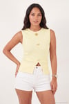 Fittted Fit Bisiklet Yaka Aksesuar Detaylı Kadın Bluz 5866475 SARI