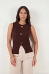 Fittted Fit Bisiklet Yaka Aksesuar Detaylı Kadın Bluz 5866475 KAHVE