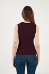 Fittted Fit Bisiklet Yaka Aksesuar Detaylı Kadın Bluz 5866475 MÜRDÜM
