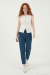 Fittted Fit Bisiklet Yaka Aksesuar Detaylı Kadın Bluz 5866475 EKRU