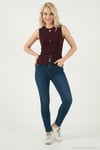 Fittted Fit Bisiklet Yaka Aksesuar Detaylı Kadın Bluz 5866475 MÜRDÜM