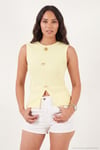 Fittted Fit Bisiklet Yaka Aksesuar Detaylı Kadın Bluz 5866475 SARI