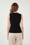 Fittted Fit Bisiklet Yaka Aksesuar Detaylı Kadın Bluz 5866475 SİYAH