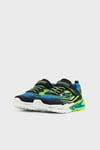 Flex-Glow Ultra Cırt Cırtlı Işıklı Sneaker Erkek Çocuk Ayakkabı 400139L BBLM Siyah-Mavi-Yeşil