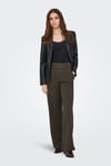 geggo Regular Fit Normal Bel Geniş Paça Kadın Pantolon 15208430 KAHVE