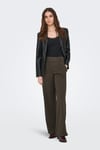 geggo Regular Fit Normal Bel Geniş Paça Kadın Pantolon 15208430 KAHVE
