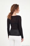Göğüs Drape Detaylı Kayık Yaka Kadın Bluz 5867117 SİYAH