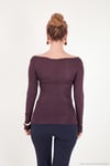 Göğüs Drape Detaylı Kayık Yaka Kadın Bluz 5867117 BORDO