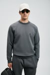 Grant Logolu Pamuklu Regular Fit Bisiklet Yaka Erkek Sweat 112030179 KOYU GRİ