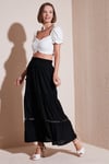 Güpürlü Beli Lastikli Uzun Kadın Etek 611ET0106 SİYAH