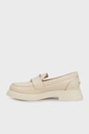 Hakiki Deri Loafer Kadın Ayakkabı 24K001R33105 KREM