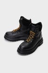 Harley Davidson Logolu Deri Bağlamalı Stein Erkek Bot 021M100564 Black Baskılı Deri
