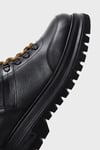 Harley Davidson Logolu Deri Bağlamalı Stein Erkek Bot 021M100564 Black Baskılı Deri