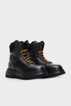 Harley Davidson Logolu Deri Bağlamalı Stein Erkek Bot 021M100564 Black Baskılı Deri