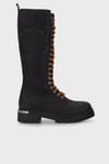 Harley Davidson Logolu Fermuarlı Nubuk Deri Pasos Bayan Çizme 026Z100028 Black Baskılı Nubuk